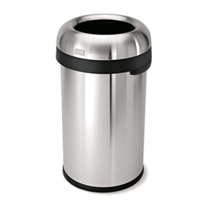 Simplehuman open afvalbak / Code X / zilver / 80 liter