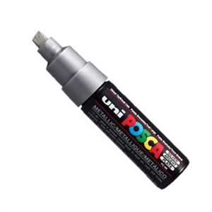 POSCA PC-8K verfmarker / zilver / beitel punt / 8 mm