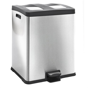 EKO Recycle Rejoice duo pedaalemmer / mat RVS / 2 x 30 liter
