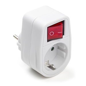 Q-link geaarde verloopstekker / 1 stopcontact / met schakelaar / Wit