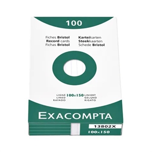 Exacompta 13802X systeemkaart / gelinieerd / wit / 100 x 150 mm / 100 stuks