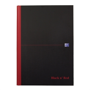Oxford 400047606 Black ’n Red gebonden boek / A4 / gelinieerd / 90gr. / 96 vel