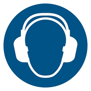 Djois waarschuwingsbord gehoorbescherming verplicht / kunststof / blauw/wit / 200 mm